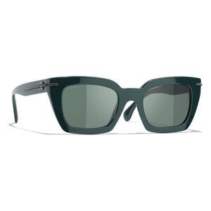 Chanel Acetate Square CC Polarized 5509-A Sunglasses Green